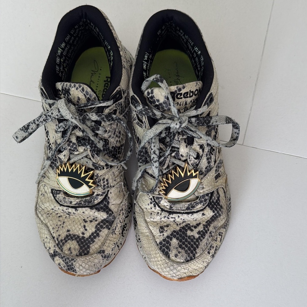 Reebok Black and White Patterned Sneakers
